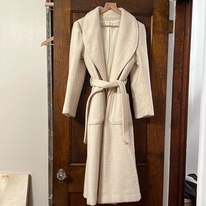 Vintage white wool robe coat